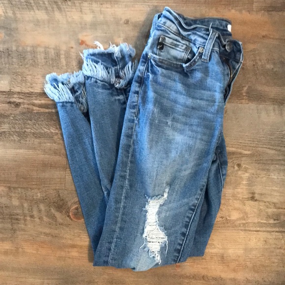 KanCan Denim - KanCan Mid-Rise Distressed Ankle Skinny